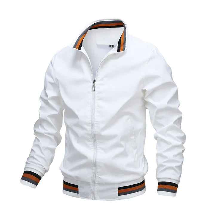 Fashionable men's lightweight casual jacket, perfect for summer. Versatile outerwear for warm weather style.