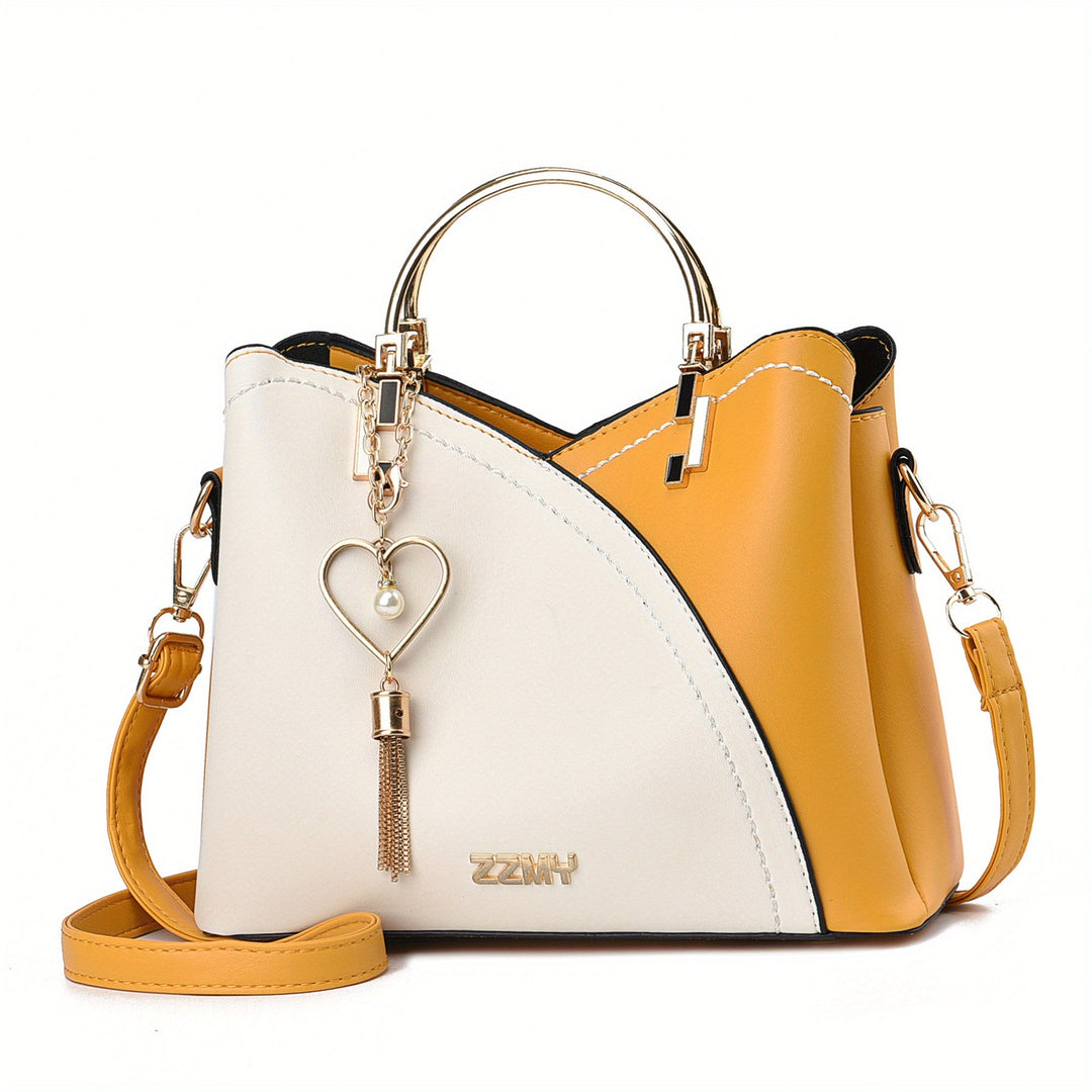 Classic black leather handbag, a stylish luxury accessory for women's everyday fashion.
