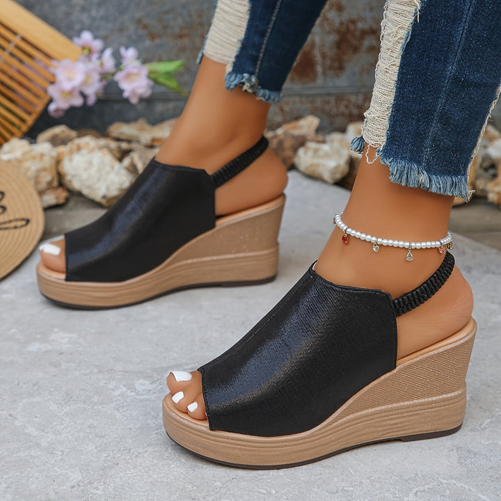Elegant women's wedge sandals, orthopedic comfort & support. Perfect stylish summer footwear for daily or casual wear.