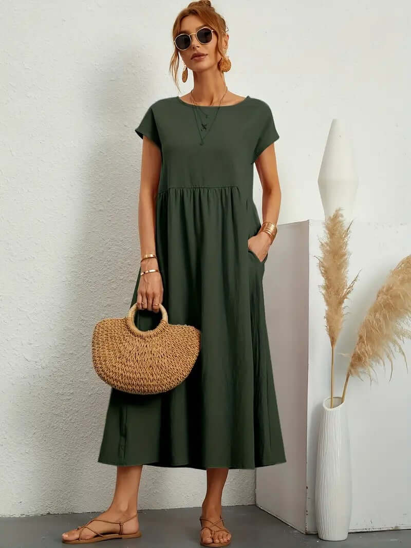 Summer Sleeveless Dress with Handbag
