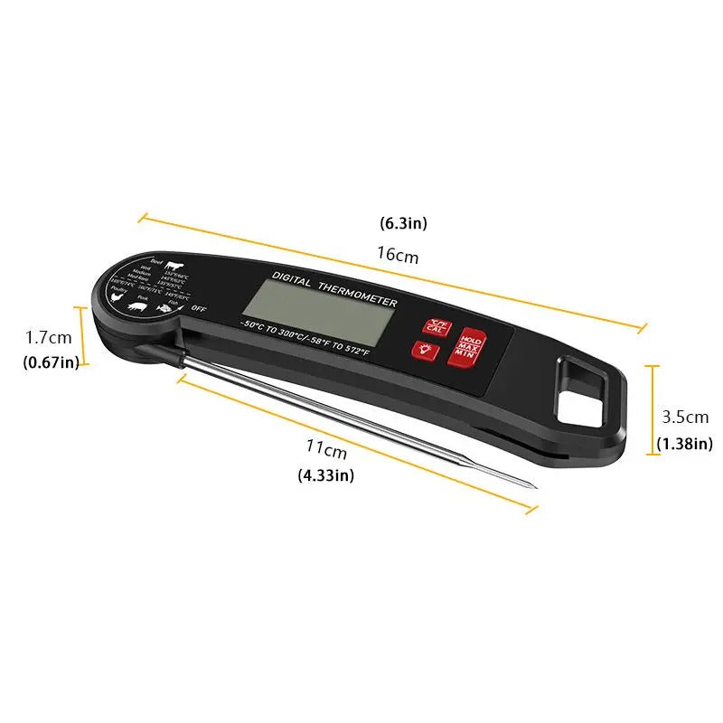 Digital Food Thermometer with Backlit LCD