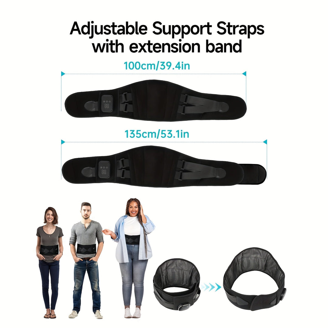 Experience deep muscle relaxation with this adjustable wireless heated back & waist massager.