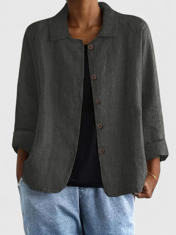 Stylish Women's Top, back view detail. Comfortable, versatile design for all-season everyday wear.