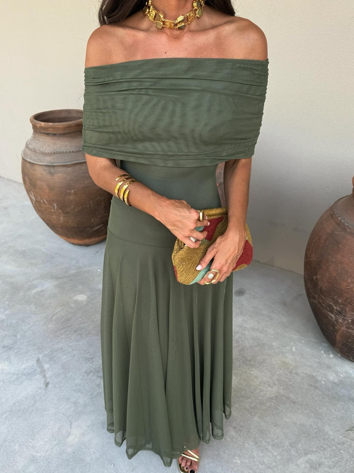 Women's sophisticated one-shoulder maxi dress, an elegant flowing gown for special occasion wear.