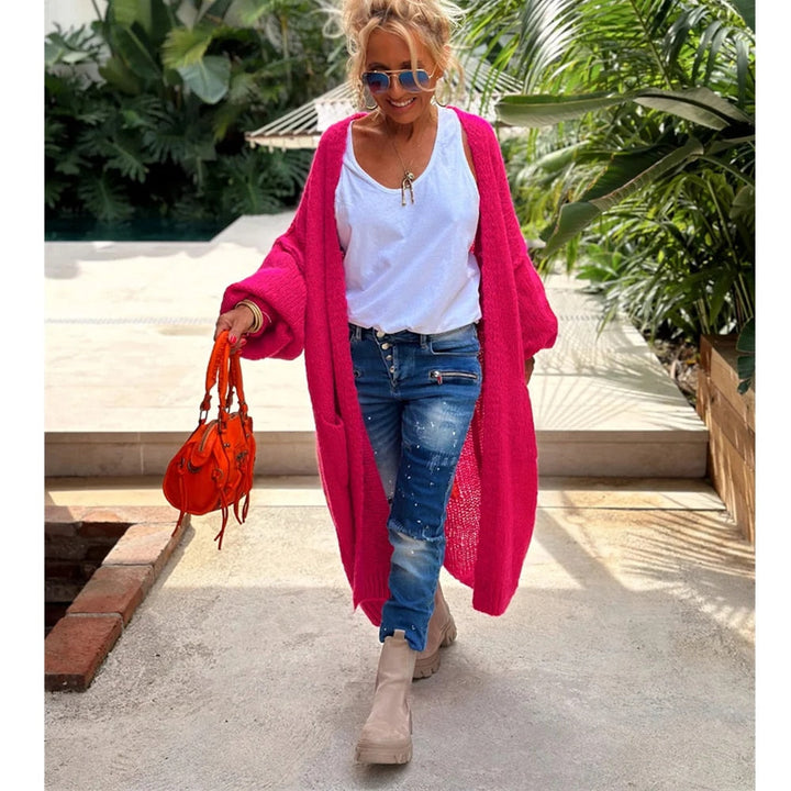 Women's Hippie Vibe Peace Cardigan. Bohemian long sleeve, unique festival wear for expressive style.