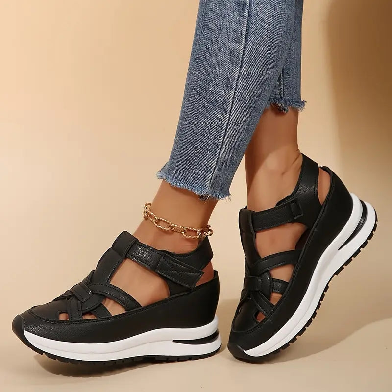 White women's orthopaedic sandals with soft cushioning & arch support, essential for foot health & style.