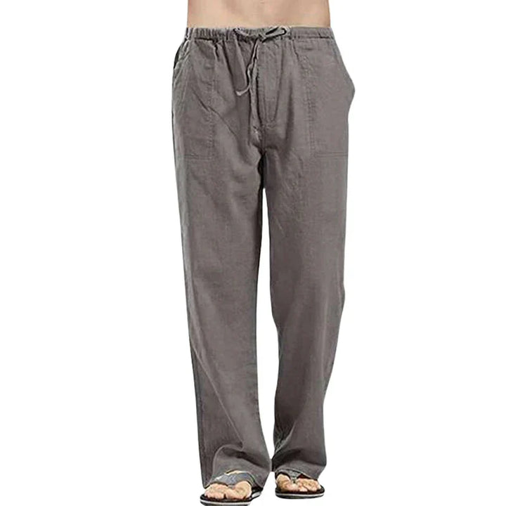 Comfortable men's wide leg drawstring pants, oversized and breathable for casual summer wear.