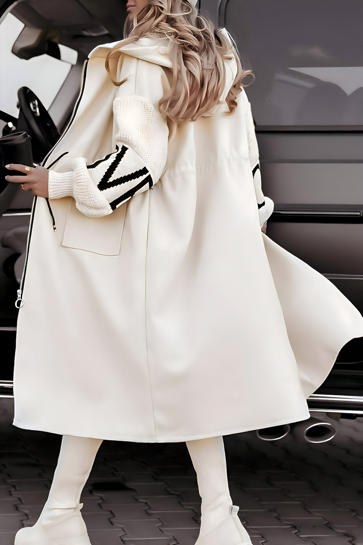 Stylish women's hooded cardigan coatigan, ideal for elegant outerwear and versatile layering.