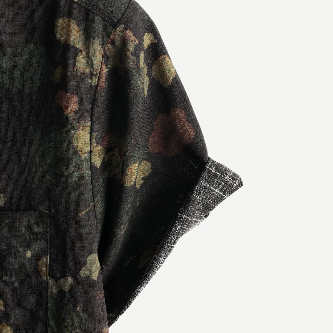 Lightweight men's floral button-up shirt with a relaxed fit. Excellent casual wear for summer & holidays.