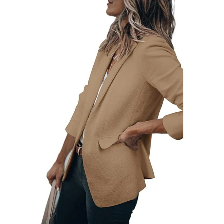 Chic women's outerwear, a versatile casual blazer for all seasons.