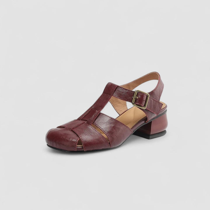 Comfortable black orthopaedic Mary Jane sandals with adjustable strap, perfect for walking and everyday wear.