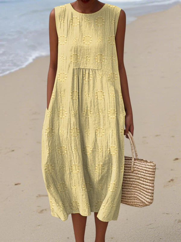Stylish women's embroidered midi dress. Elegant floral design, perfect for summer evenings, spring outfits, or casual wear.