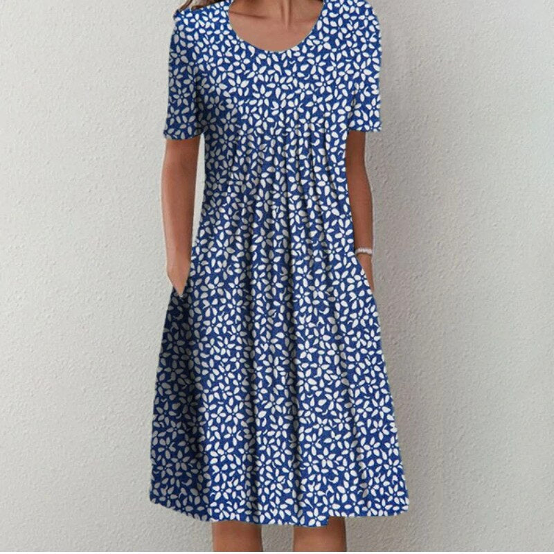 Chic women's dress, featuring a flattering flowy design for summer fashion.