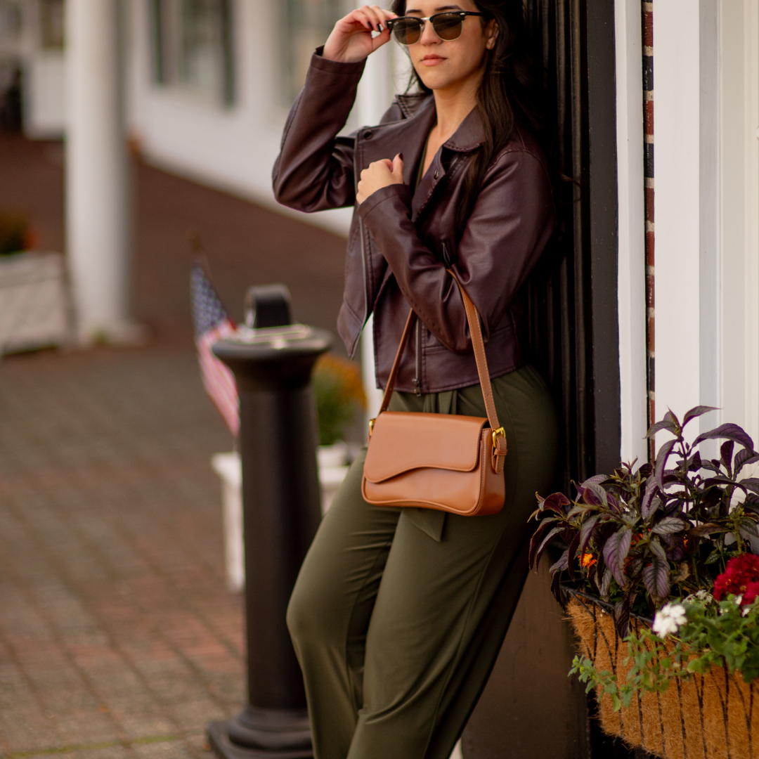 Women's genuine leather bag, an elegant fashion accessory with designer appeal.