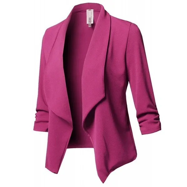 Women's elegant open front blazer. Lightweight, long sleeve, perfect for office wear & all seasons.