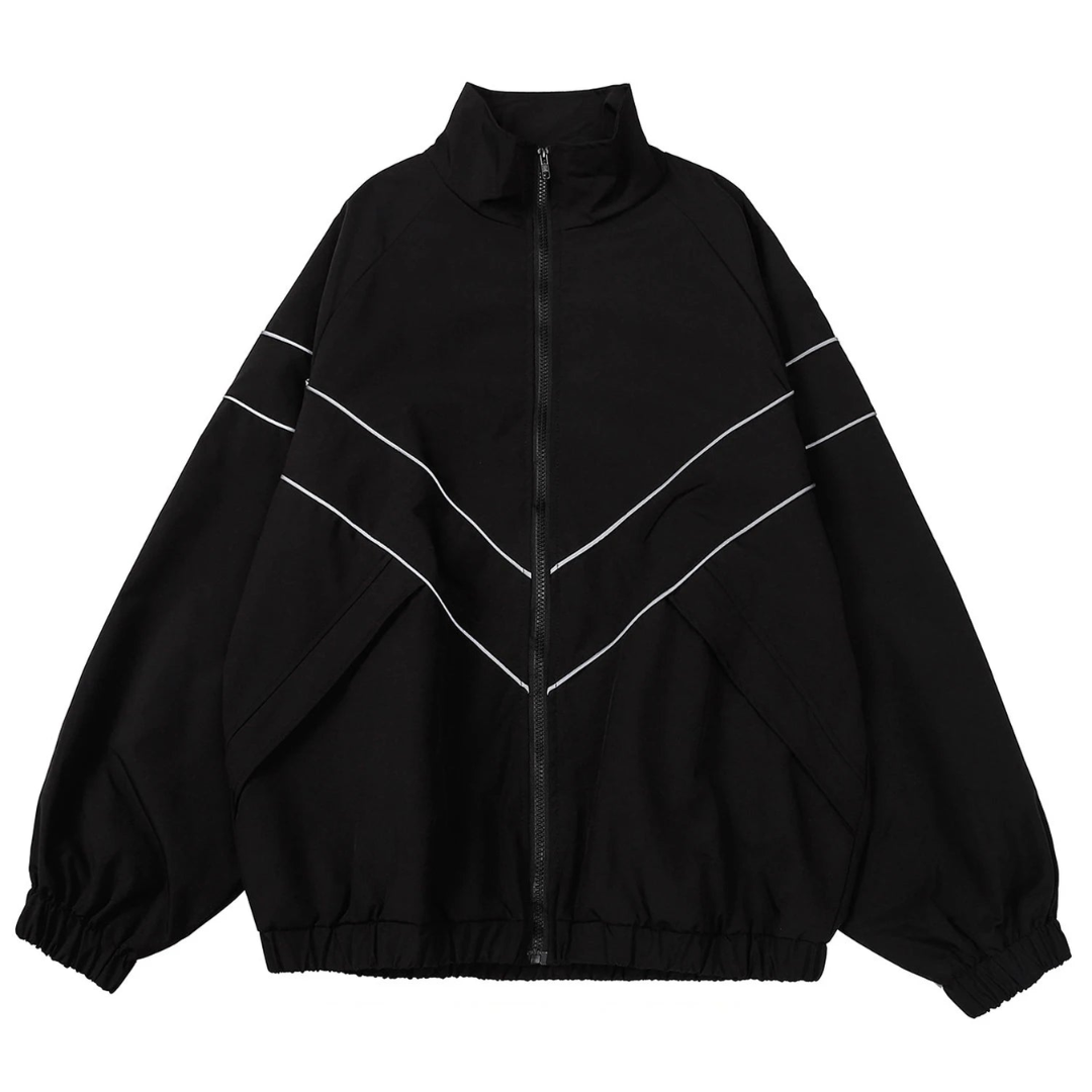 Men's Meridian track jacket paired with athletic wear, showing a complete look for gym, running, or outdoor activities.
