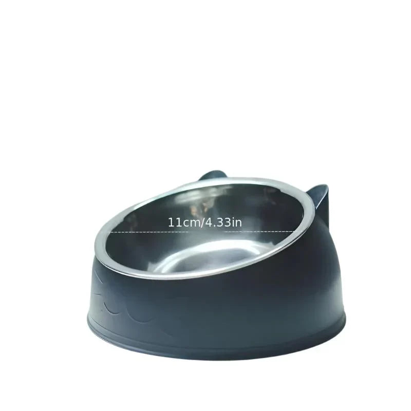 Pet food bowl, elevated and ergonomic, featuring an anti-slip base for stability.