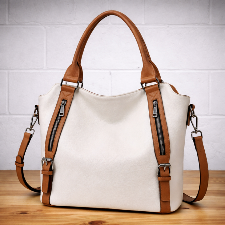 Elegant women's quilted shoulder bag, faux leather with an adjustable strap.