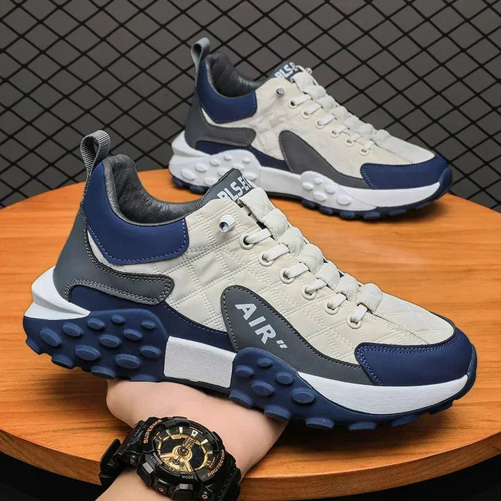 Stylish men's chunky platform trainers, black. Urban street style sneakers offering comfort & a modern fashion statement.