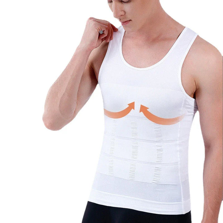 Seamless women's compression shapewear, a comfortable undershirt offering smooth tummy control.