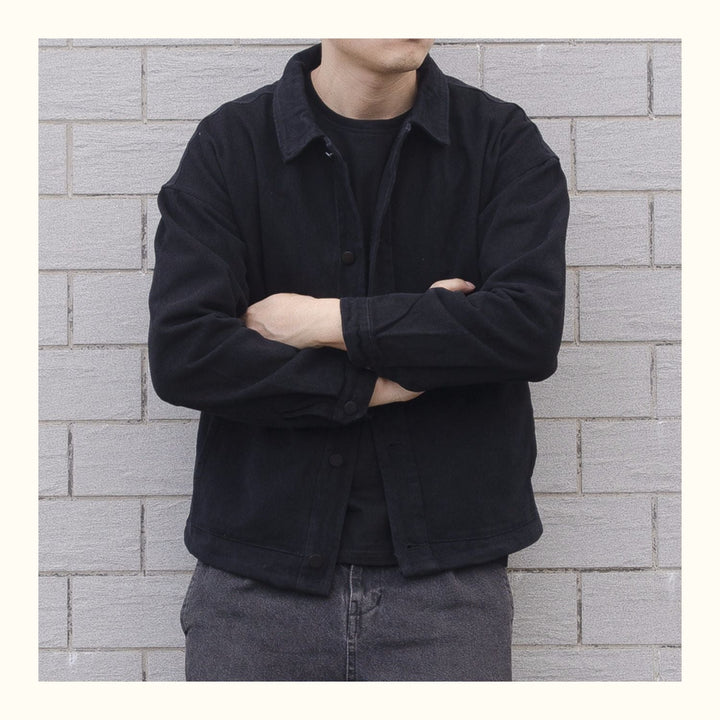 Stylish men's versatile casual jacket. Button-down design with a comfortable, relaxed fit for modern outerwear.