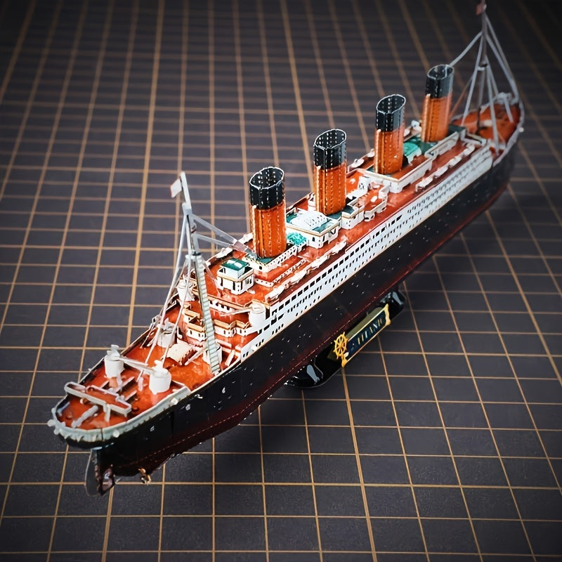 Unfinished Titanic 3D model kit, perfect creative gift for adult hobbyists & DIY enthusiasts, challenging puzzle.