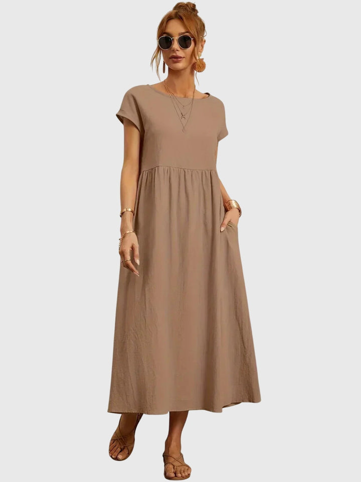 Soft women's casual dress with pockets, designed for ultimate comfort and relaxed everyday wear.