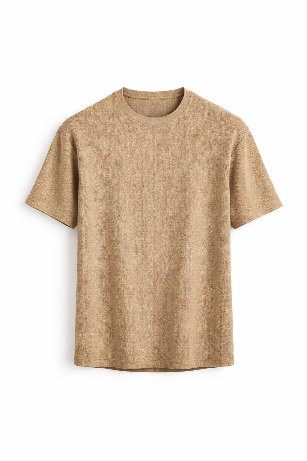Modern men's textured summer tee, lightweight & comfortable, perfect for everyday relaxed fit.