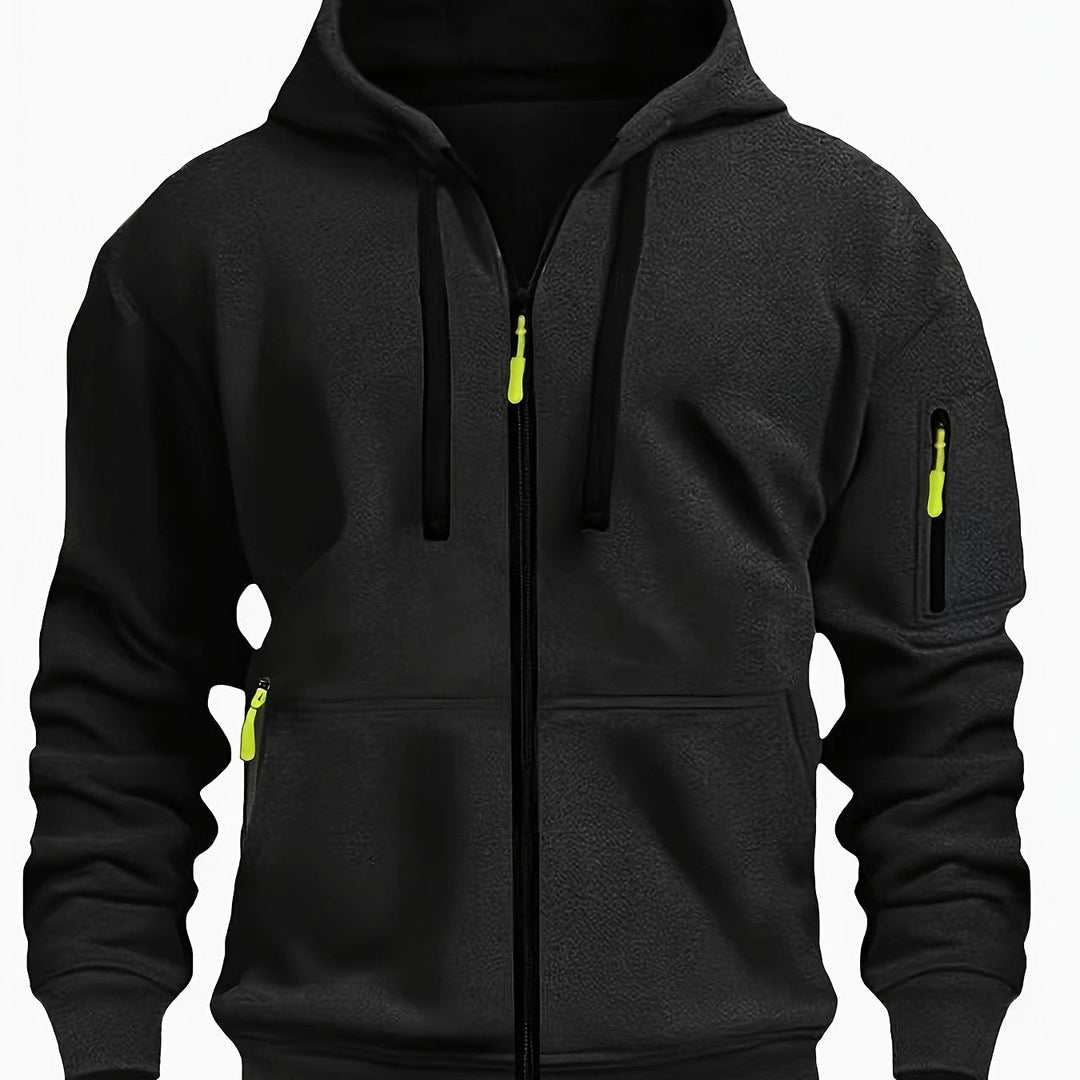 Men's essential zip-up hoodie, comfortable and easy everyday style.