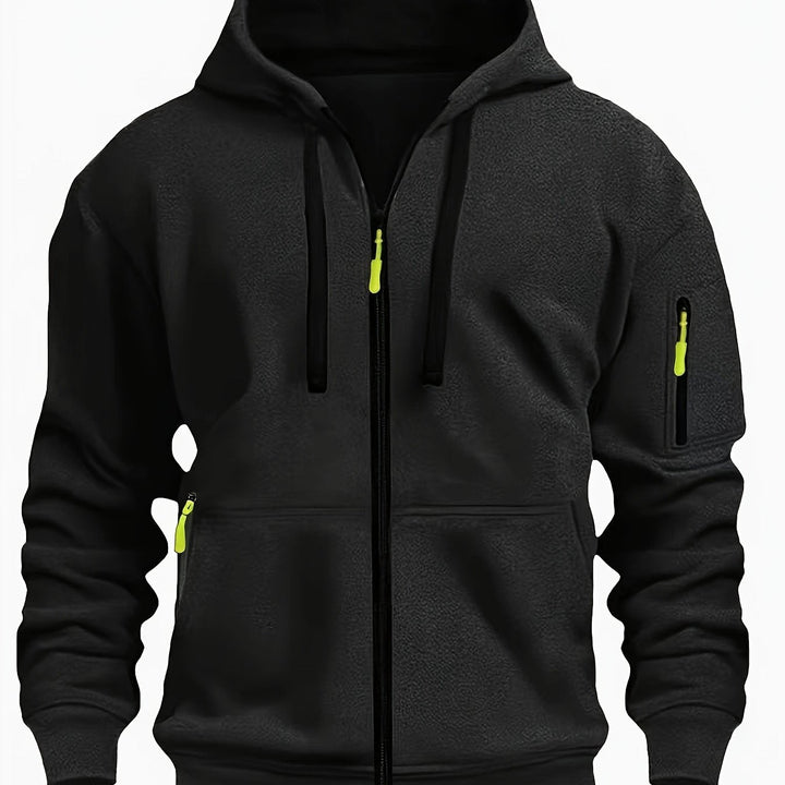 Men's essential zip-up hoodie, comfortable and easy everyday style.