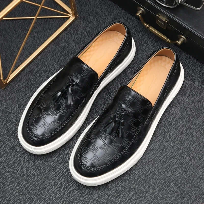 Women's Checked Tassel Loafers