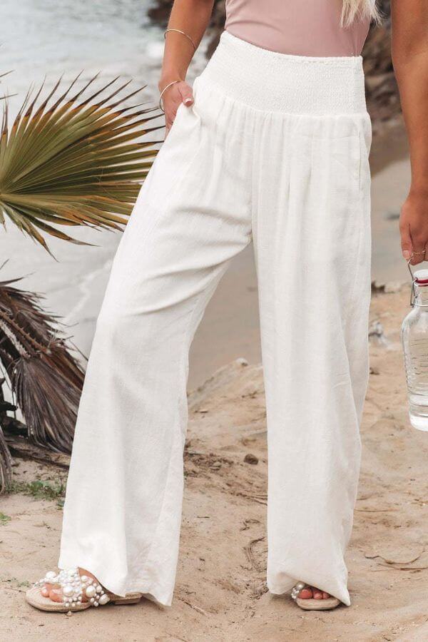 Women's Wide Leg Casual Trousers - Comfortable & Stylish
