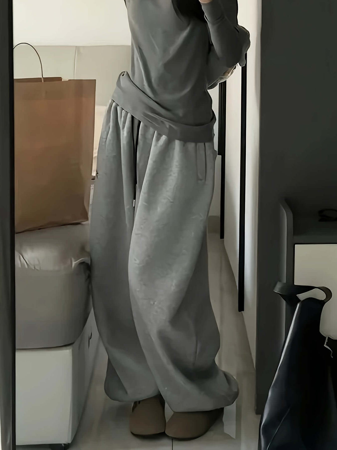 Women's Wide-Leg Elastic Waistband Sweatpants