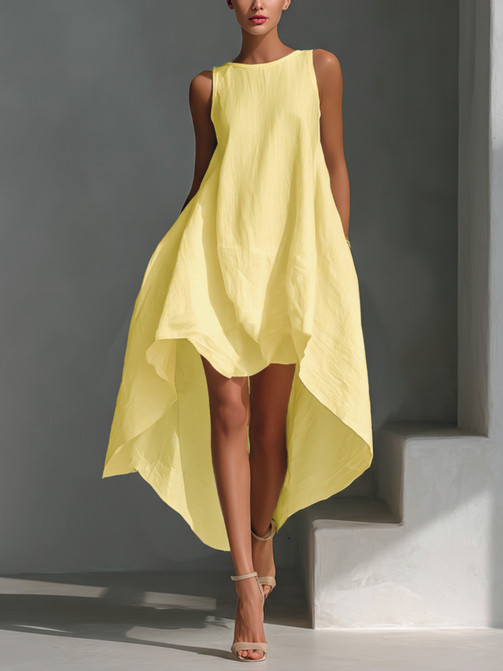Comfortable women's sleeveless summer midi dress, ideal for casual resort wear & holidays.