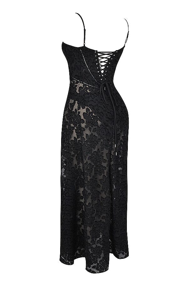 Sophisticated women's elegant maxi dress, flowy long design perfect for formal occasions or summer parties.