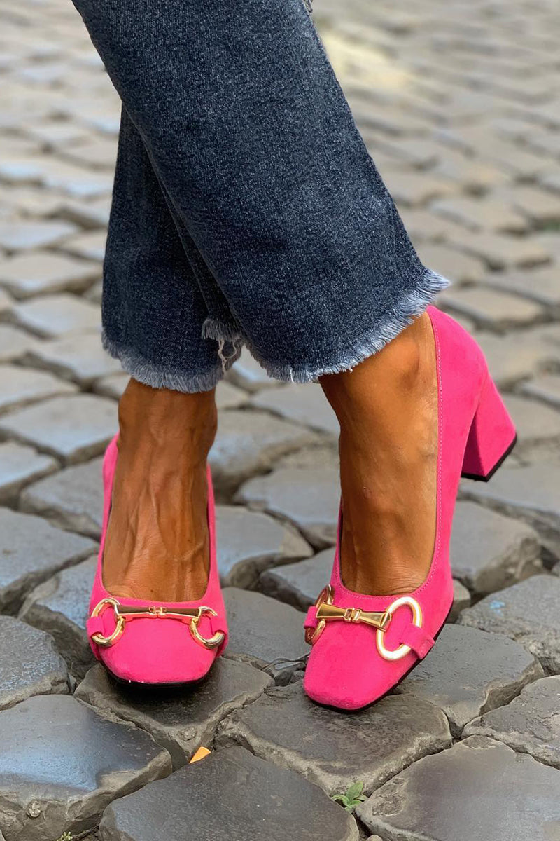 Comfortable & versatile women's colorful block heel sandals with square toe, stylish fashion footwear.