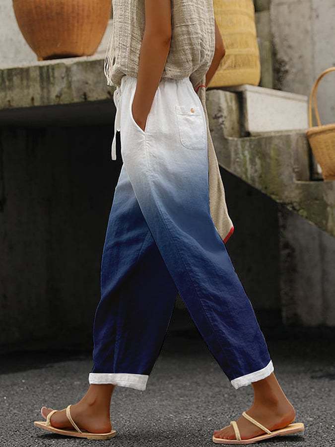 Women's stylish wide leg printed pants, perfect for summer casual wear. Comfortable, flowy, and modern.
