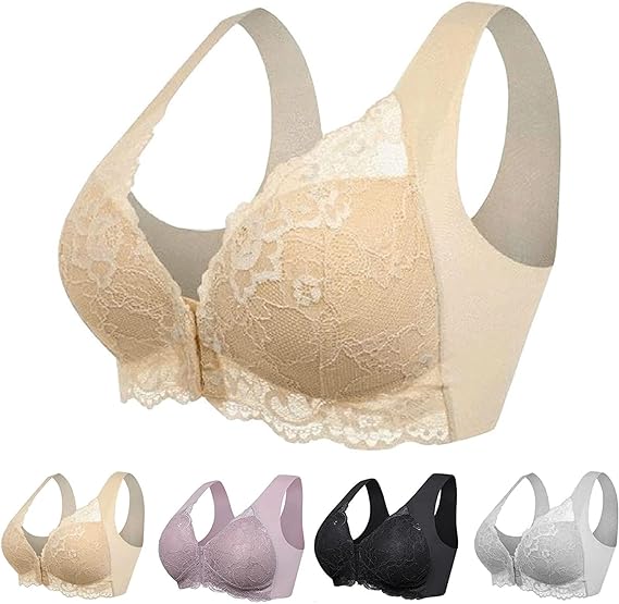 Women's comfortable push-up bra with front closure, enhancing confidence & providing daily support. Seamless chinlon nylon.