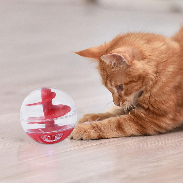 Feline interactive puzzle toy, a treat dispenser promoting mental stimulation and pet training.