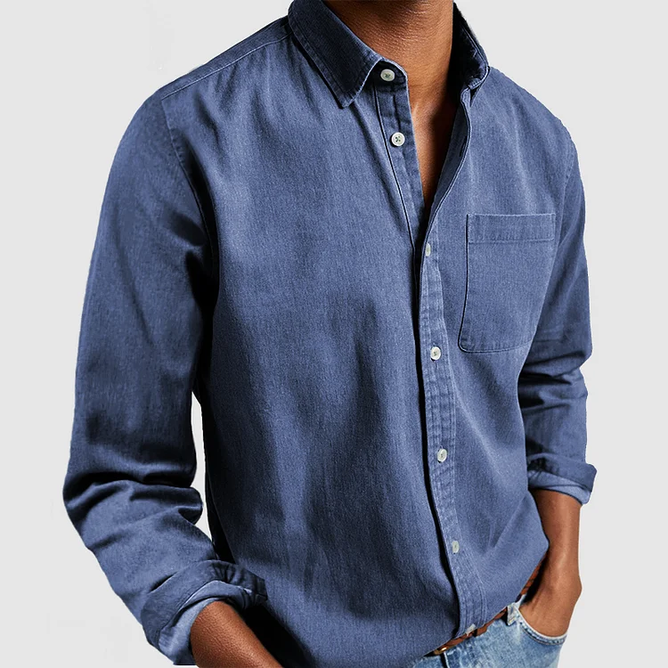 Classic fit men's premium button-down shirt, long sleeve, perfect for smart casual & business casual styling.