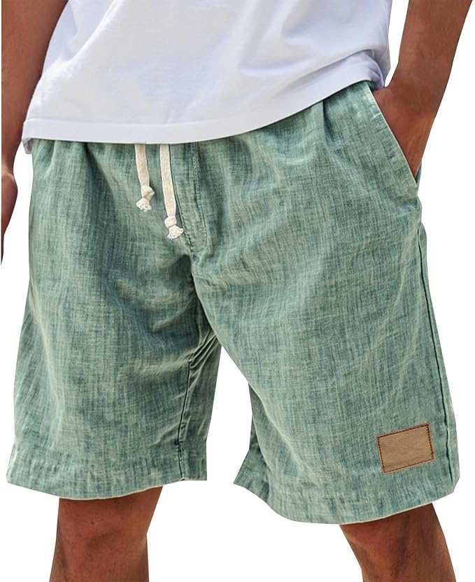 Multi-color men's elastic waist shorts, ideal for casual summer outings & relaxed wear.