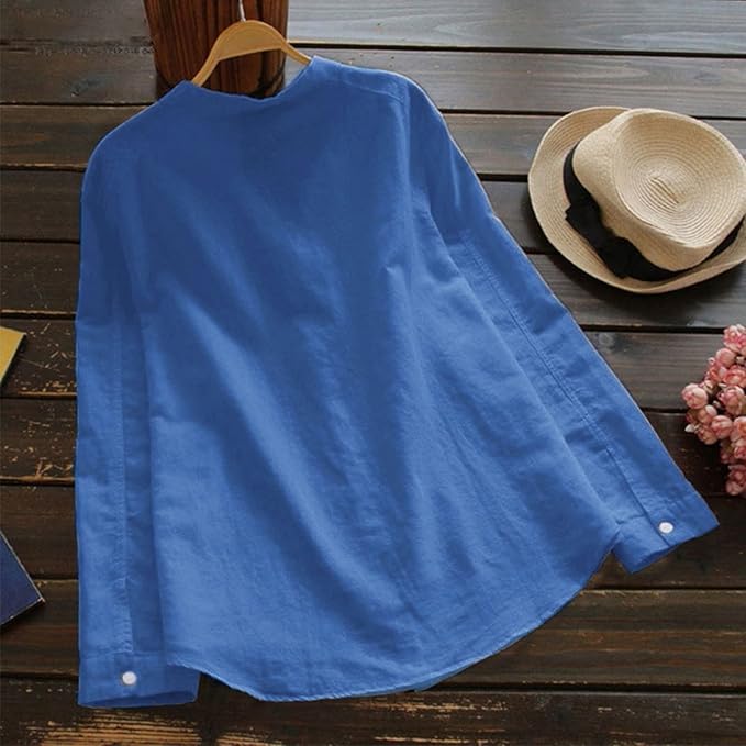 Elegant violet & rose long sleeve women's blouse. A chic, versatile top for spring, summer, and autumn fashion.