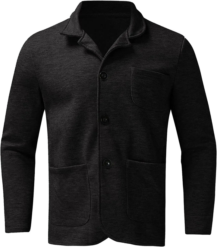 Modern men's smart casual blazer, lightweight fabric, and practical pockets for everyday elegance.