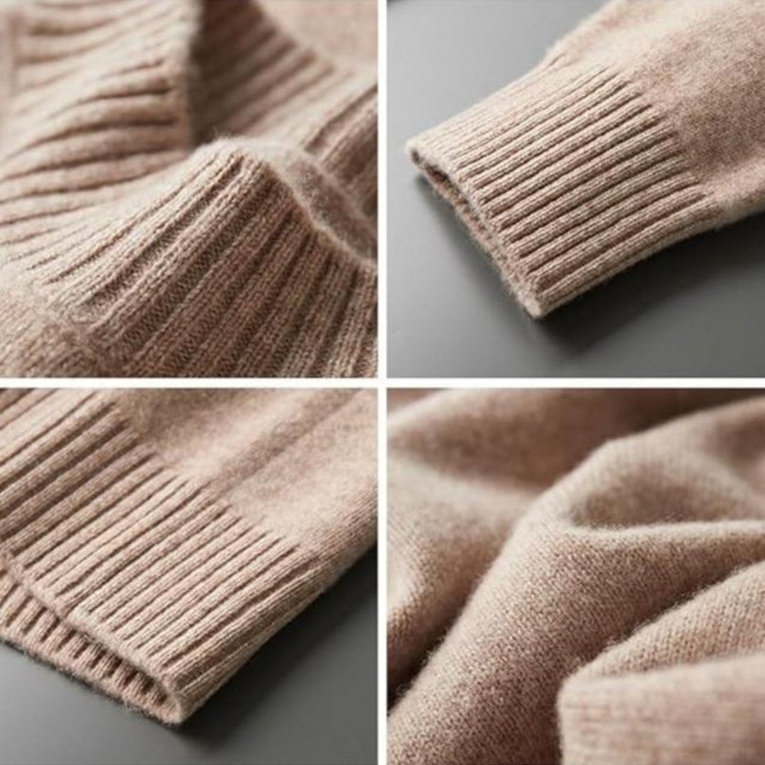Stylish men's mock neck pullover, perfect for casual winter fashion.
