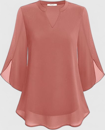 Comfortable & elegant A-line blouse for women, a versatile v-neck top suitable for everyday & office.