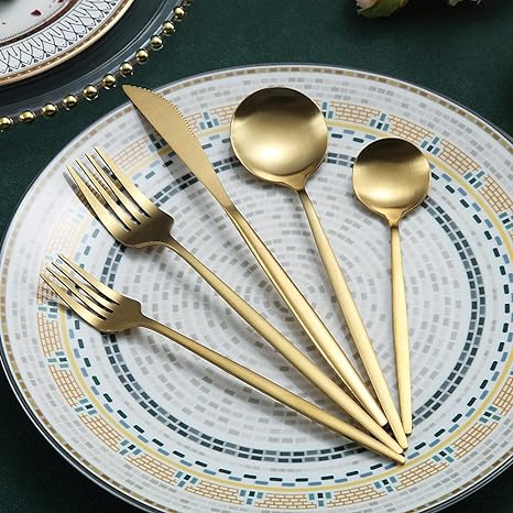 Aurora contemporary flatware set, perfect for modern dining and entertaining.
