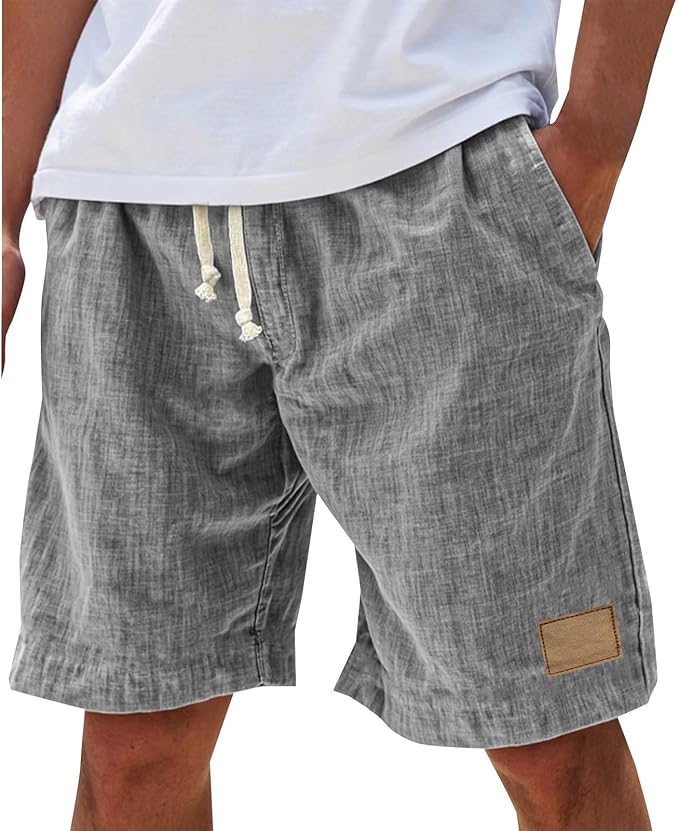 Breathable men's casual shorts, multi-color options, perfect for summer & beach days.