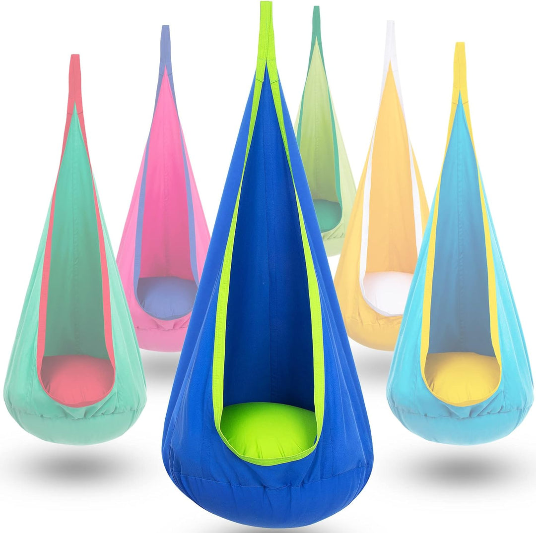 Soothing sensory swing chair for kids, perfect addition to children's indoor play area.