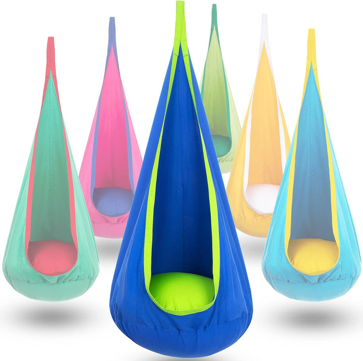 Soothing sensory swing chair for kids, perfect addition to children's indoor play area.