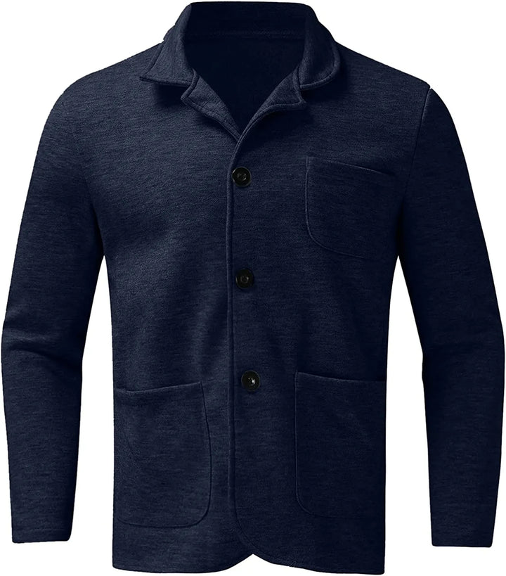 Men's lightweight outerwear blazer, practical pockets, versatile for stylish smart casual & travel.